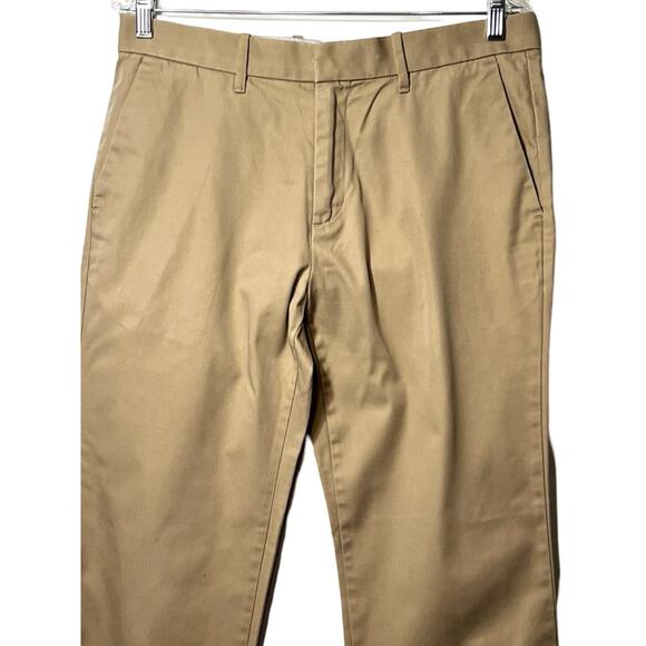 Gap Pants Mens size 33" Tan Chino Khakis Straight Leg Pockets Hook and Eye Close - Picture 5 of 11